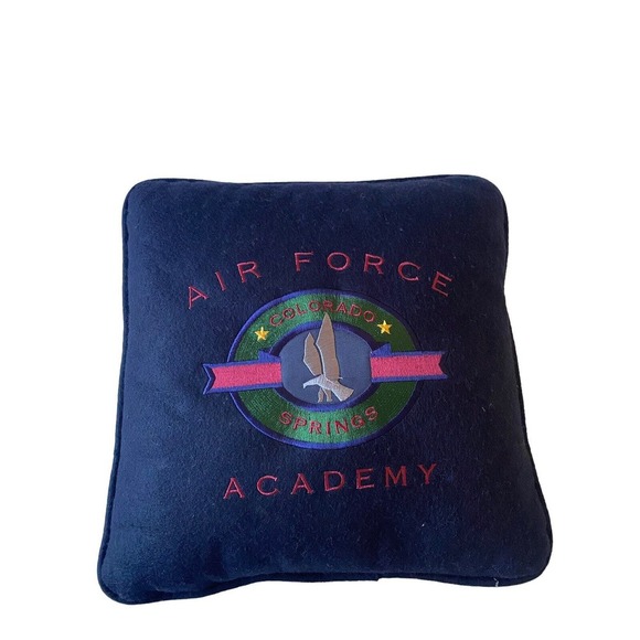 Air Force Academy Colorado Springs Pillow Wool Embroidered Oarsman NEW 12"x12" - Picture 2 of 7
